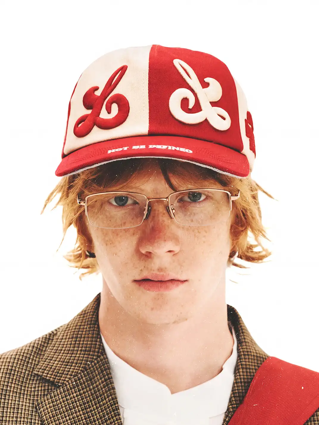 8LOME | Patchwork Tai Chi Flat-Brimmed Baseball Cap-Red