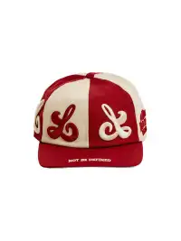 8LOME | Patchwork Tai Chi Flat-Brimmed Baseball Cap-Red