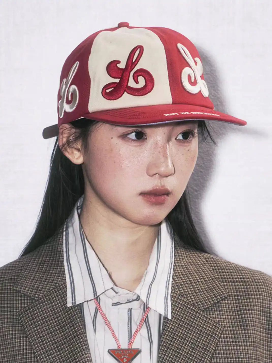 8LOME | Patchwork Tai Chi Flat-Brimmed Baseball Cap-Red