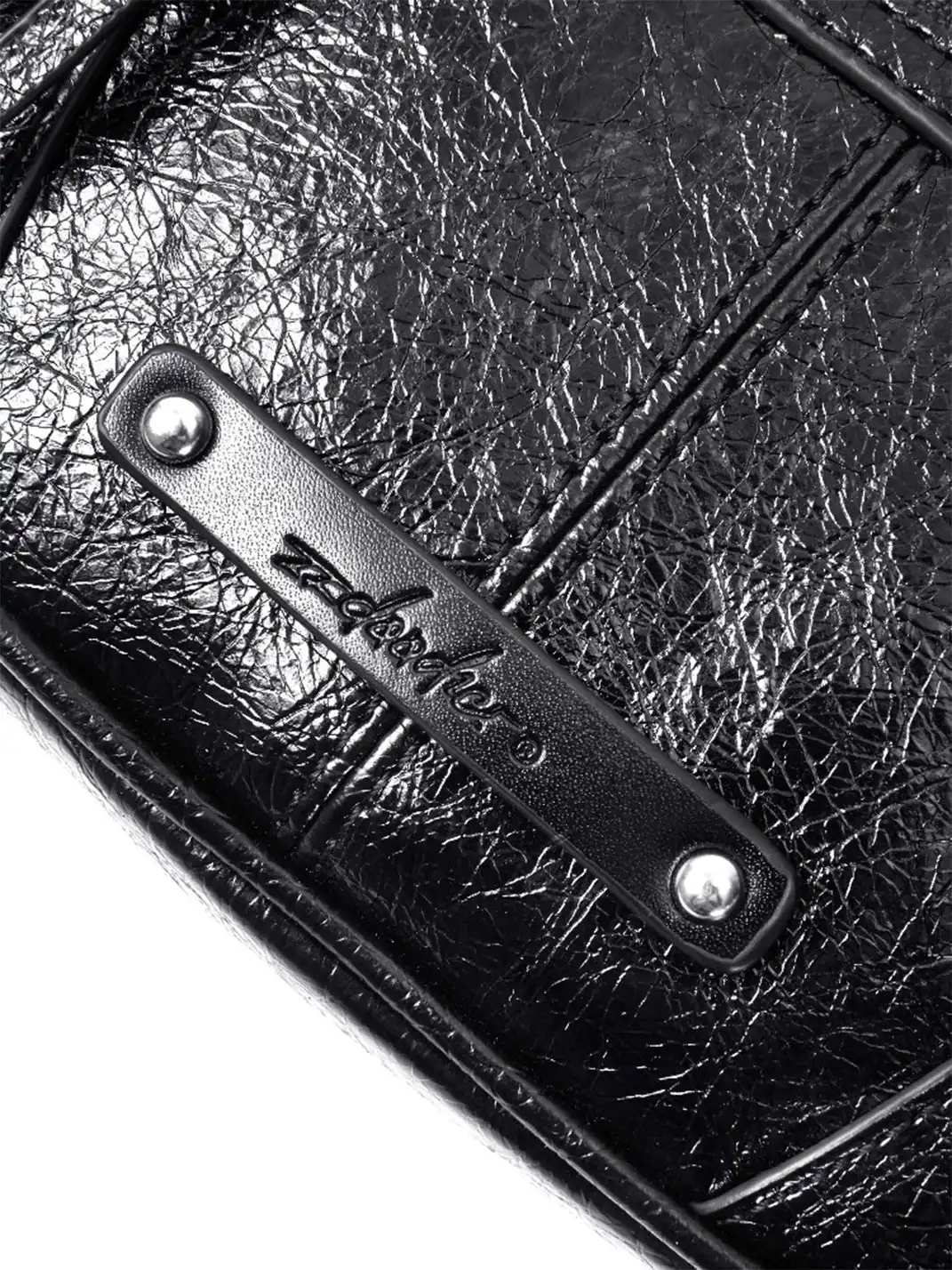 22 doodle | Studded Black Motorcycle Handbag