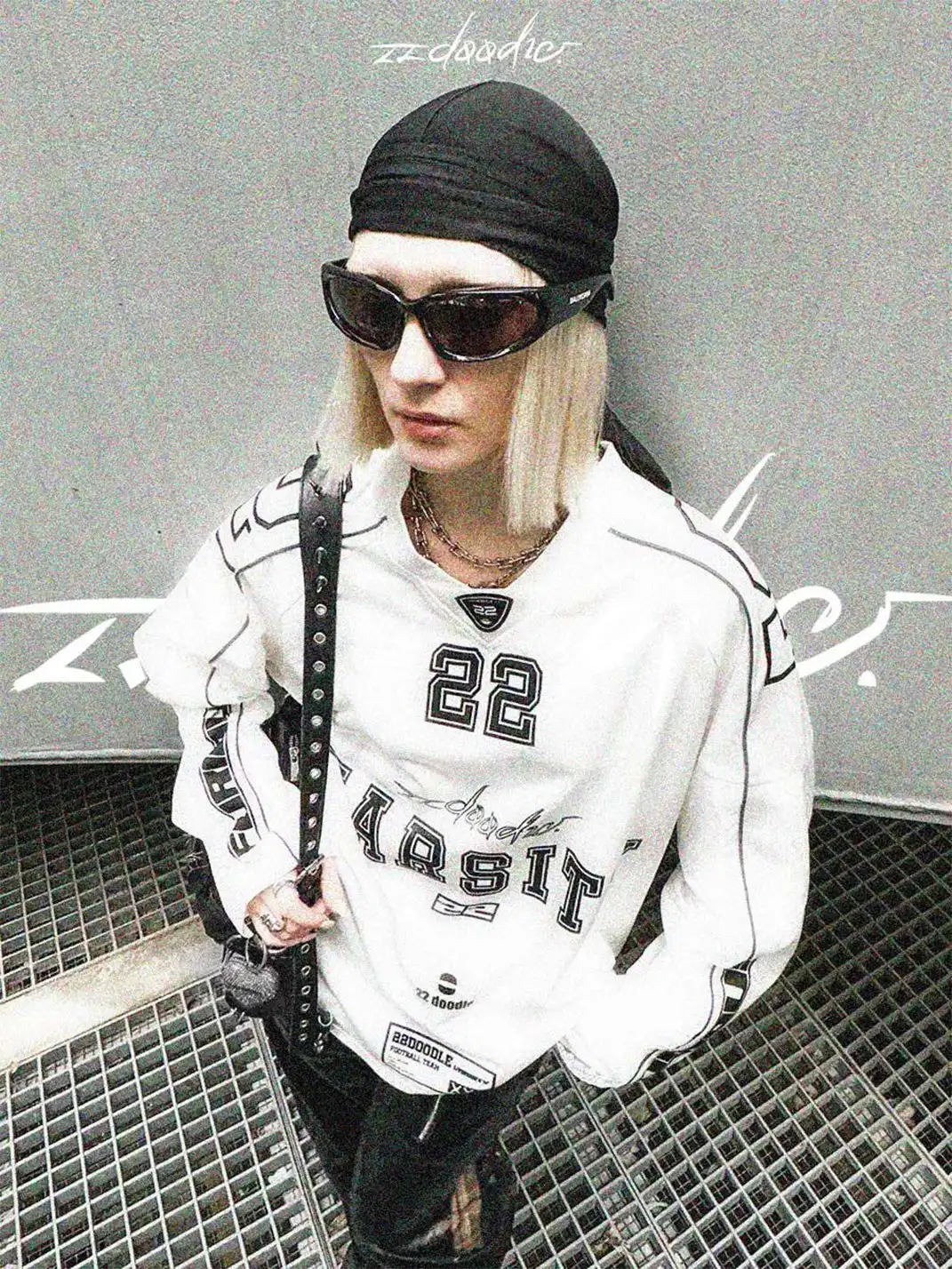 22 doodle | Lace Satin Jersey Top