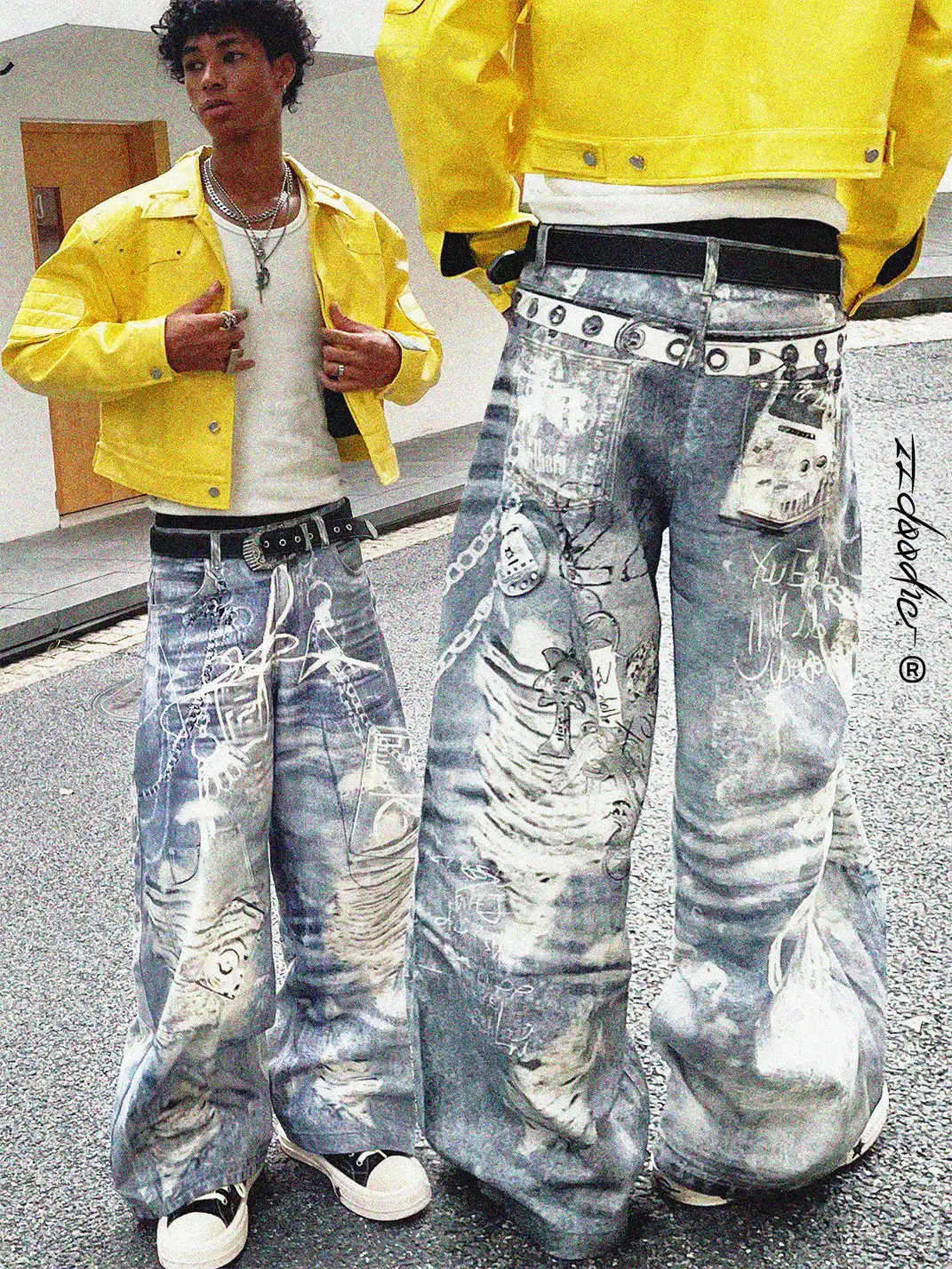 22 doodle | Digital Printed Jeans