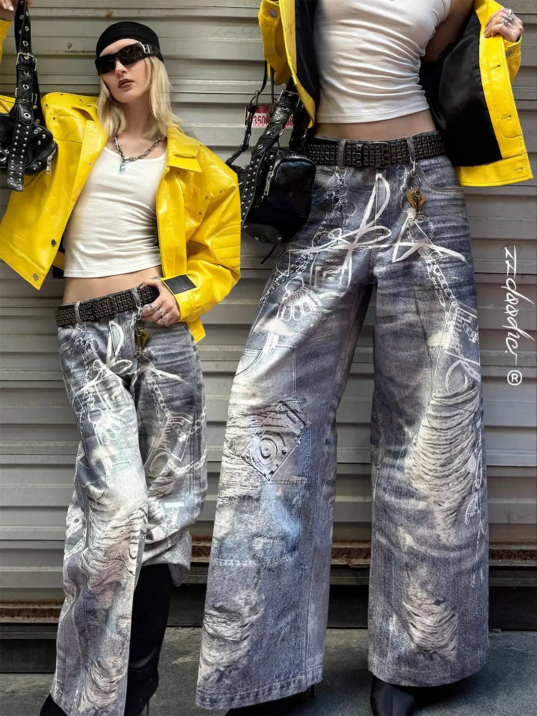 22 doodle | Digital Printed Jeans