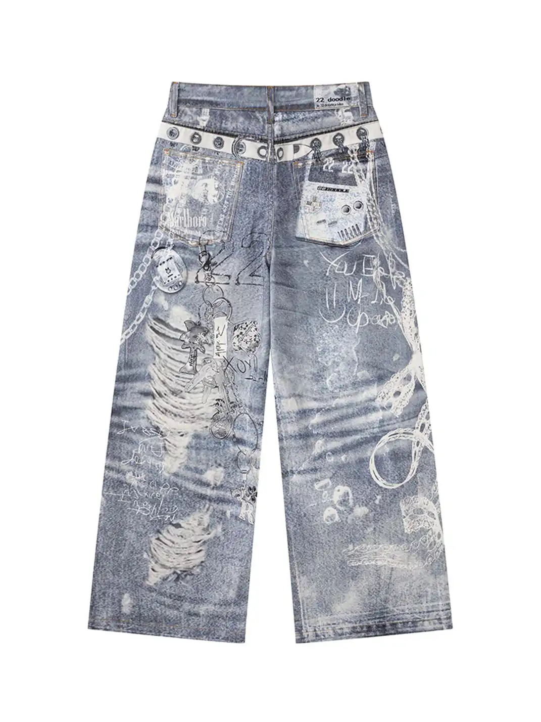 22 doodle | Digital Printed Jeans