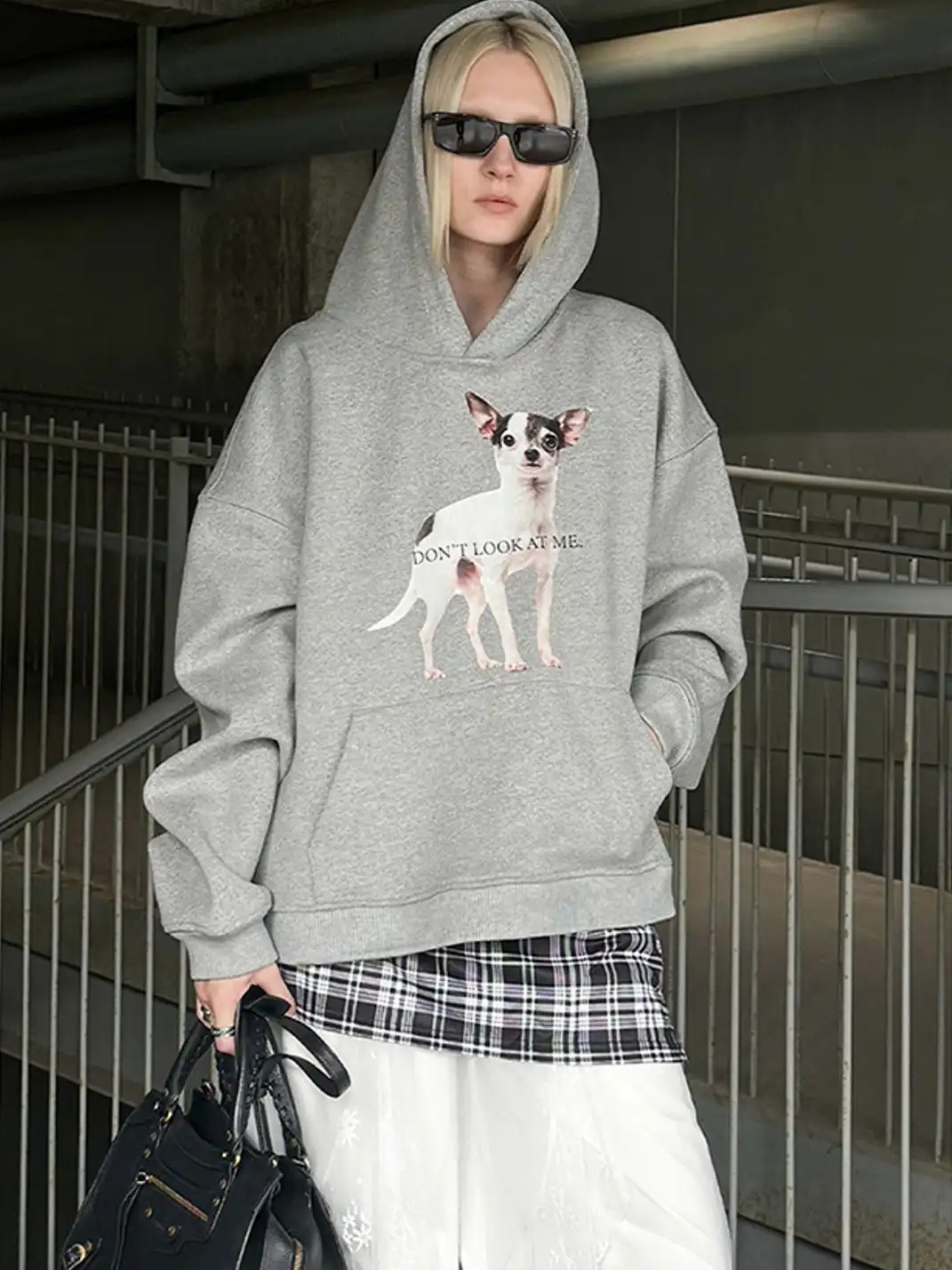 22 doodle | Puppy Print Oversized Hoodie