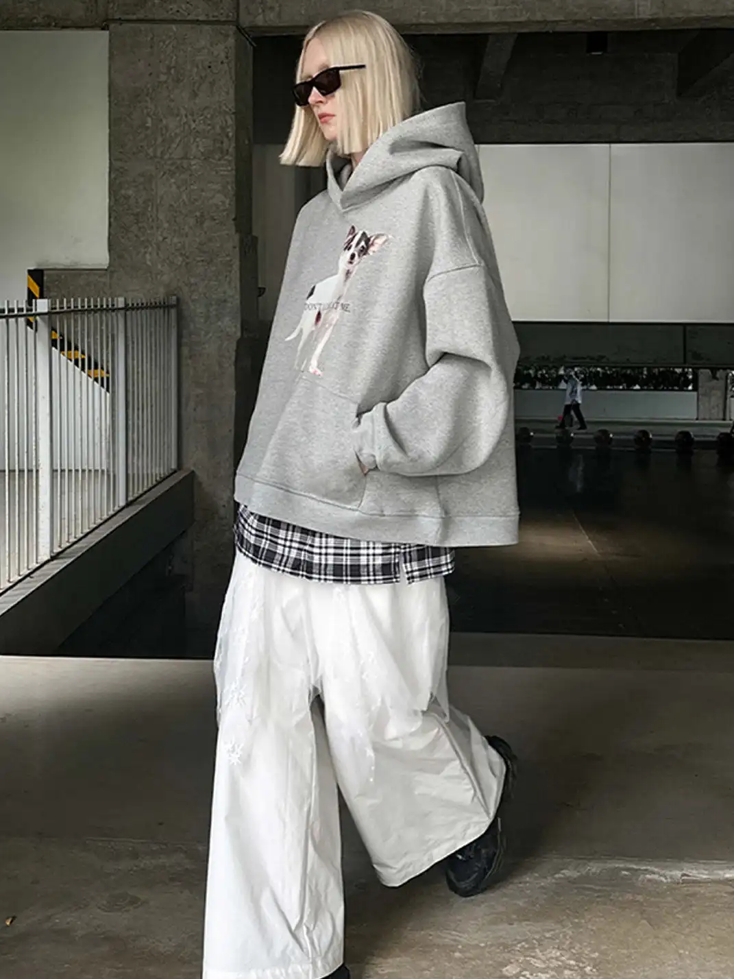 22 doodle | Puppy Print Oversized Hoodie