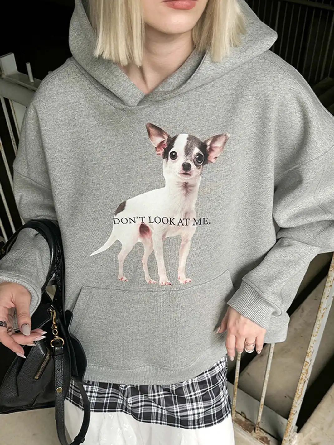 22 doodle | Puppy Print Oversized Hoodie