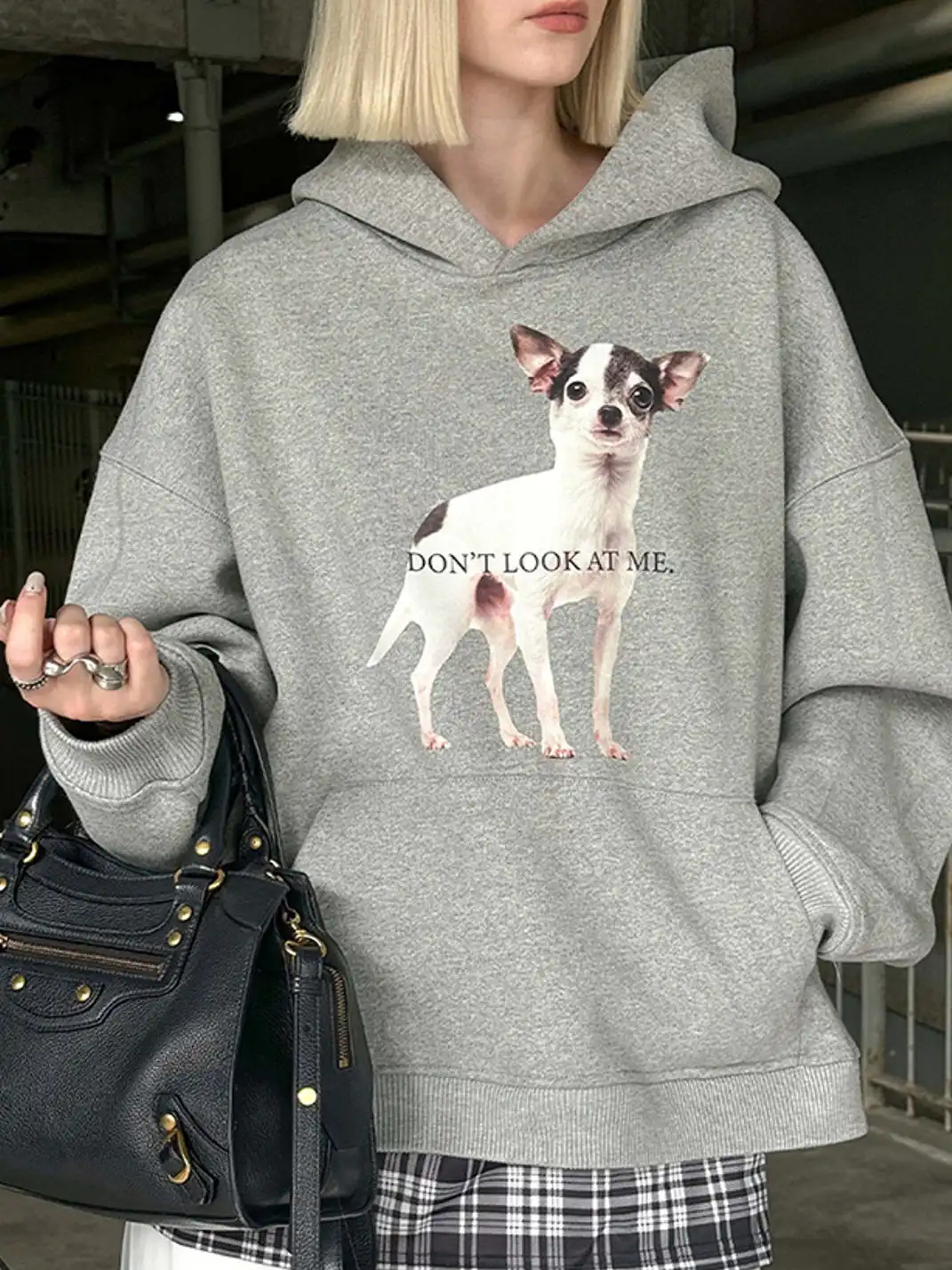 22 doodle | Puppy Print Oversized Hoodie