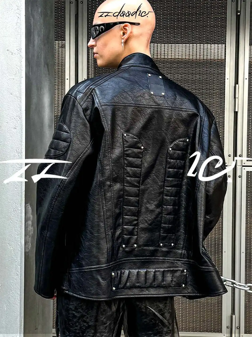 22 doodle | Riveted Motorcycle Leather Jacket