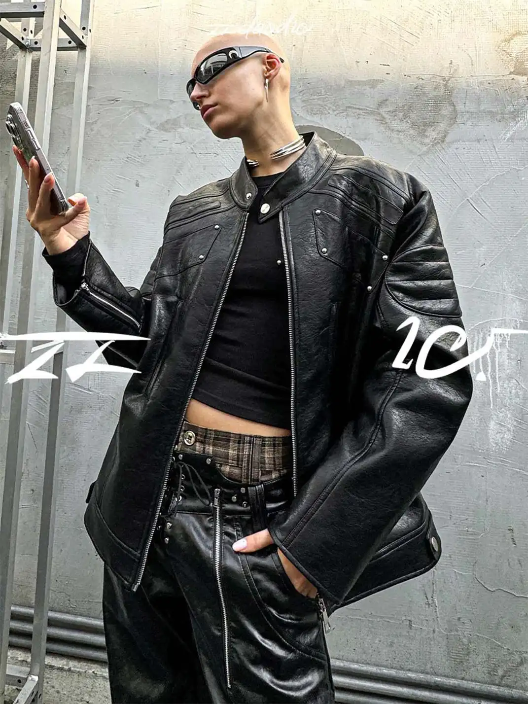 22 doodle | Riveted Motorcycle Leather Jacket