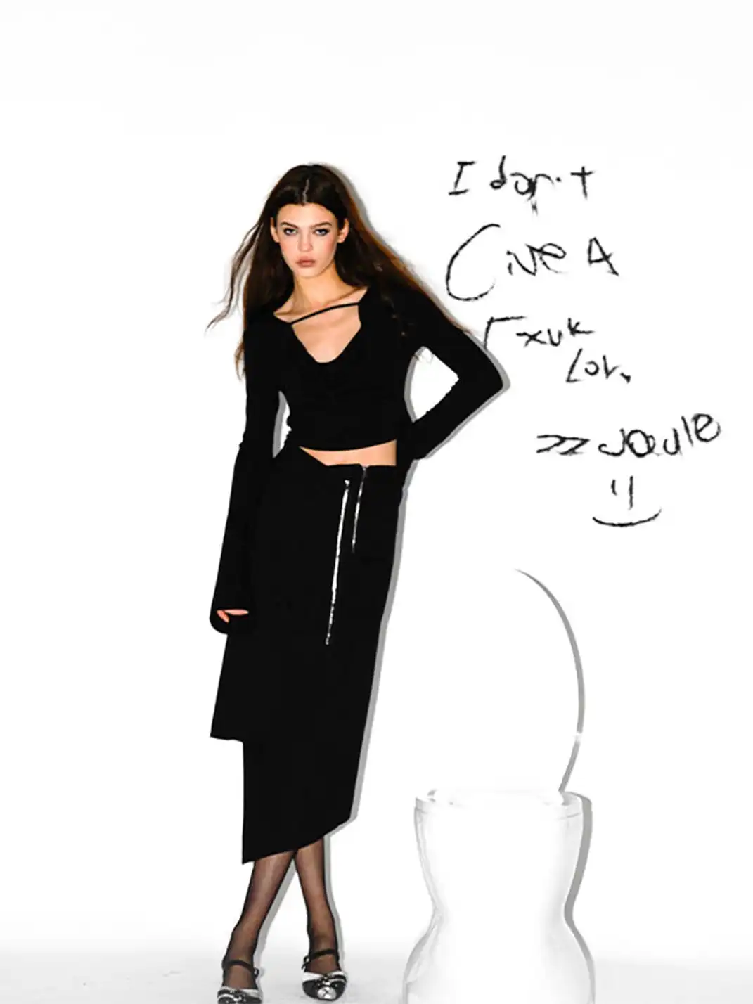 22 doodle | Punk V-neck Long-Sleeved Top
