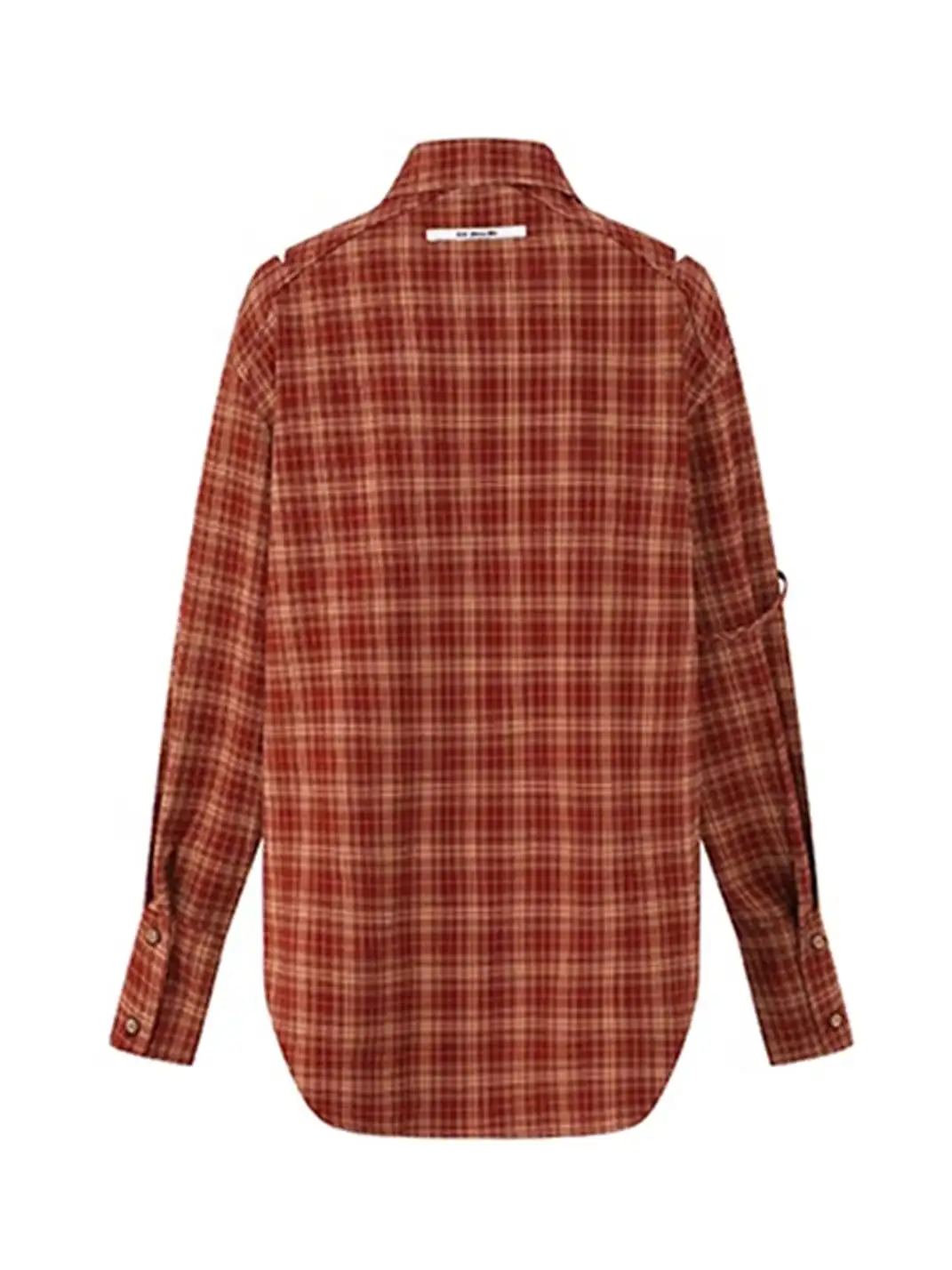 22 doodle | Red Plaid Oversized Shirt