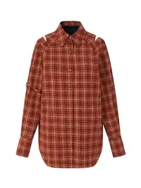 22 doodle | Red Plaid Oversized Shirt