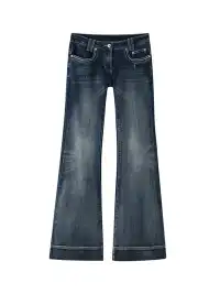 DeleteEX | Low-Rise Washed Blue Flared Jeans