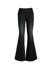 DeleteEX | Black and Blue Slim-Fit Flared Jeans
