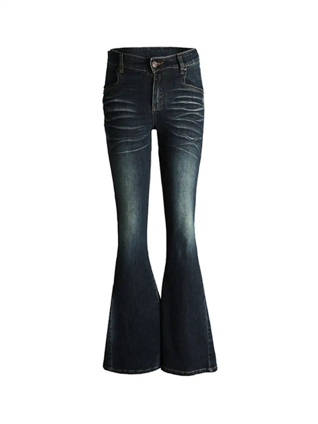DeleteEX | Black and Blue Slim-Fit Flared Jeans