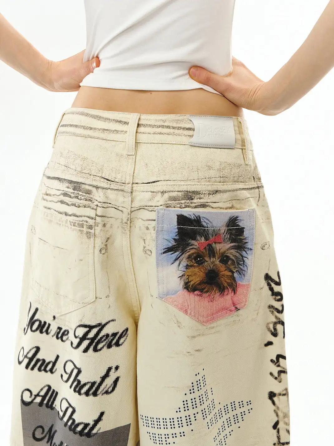 DeleteEX | Printed Wide-Leg Jeans