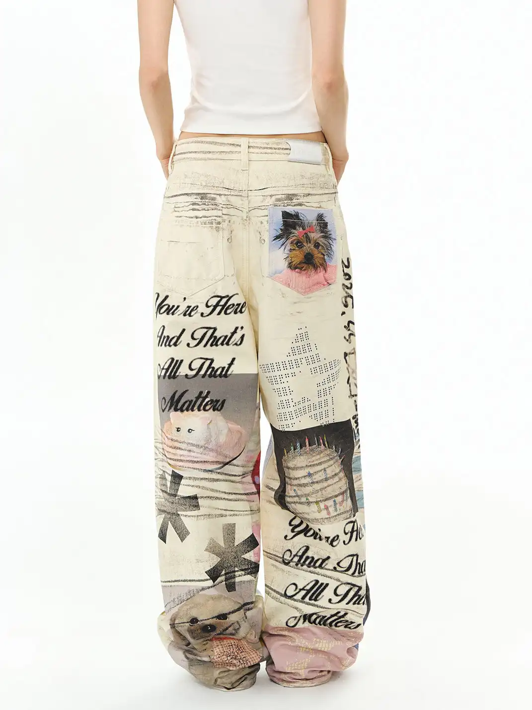 DeleteEX | Printed Wide-Leg Jeans