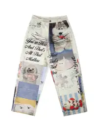 DeleteEX | Printed Wide-Leg Jeans