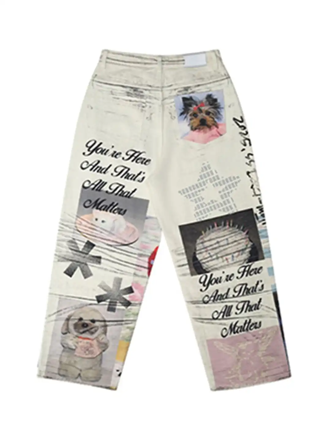 DeleteEX | Printed Wide-Leg Jeans