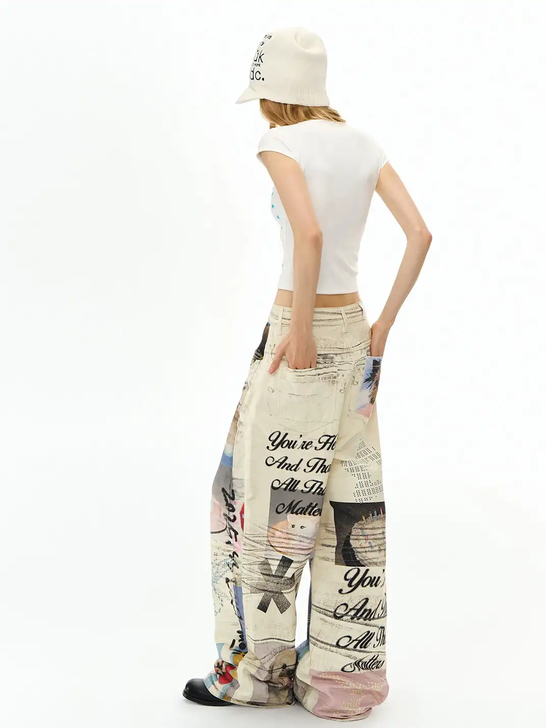 DeleteEX | Printed Wide-Leg Jeans