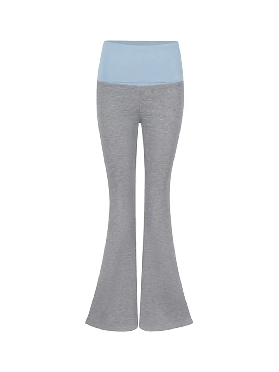 DeleteEX | Color-blocked Faux Two-piece Flared Yoga Pants