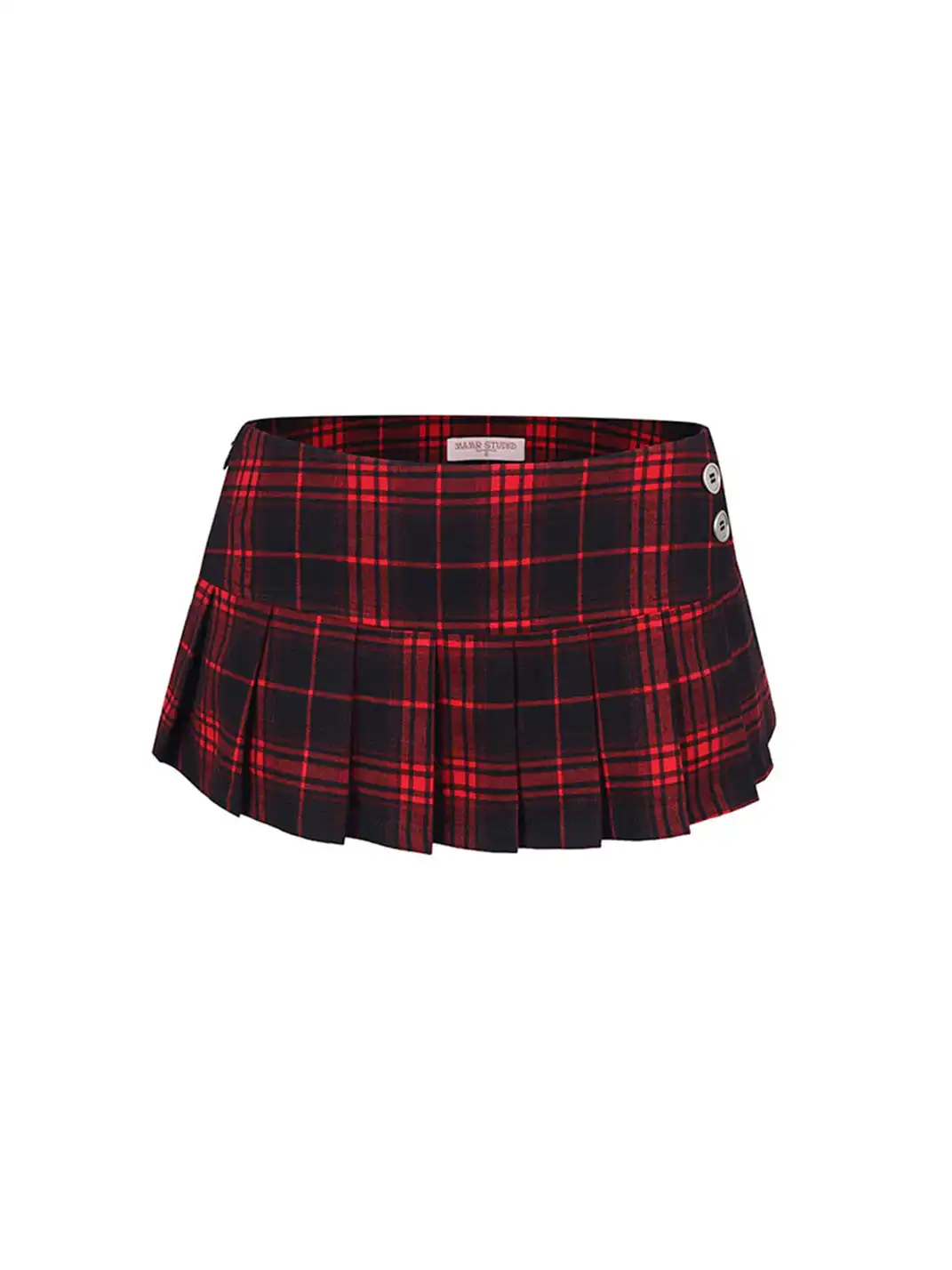 DeleteEX | Low-Waisted Plaid Pleated Skirt