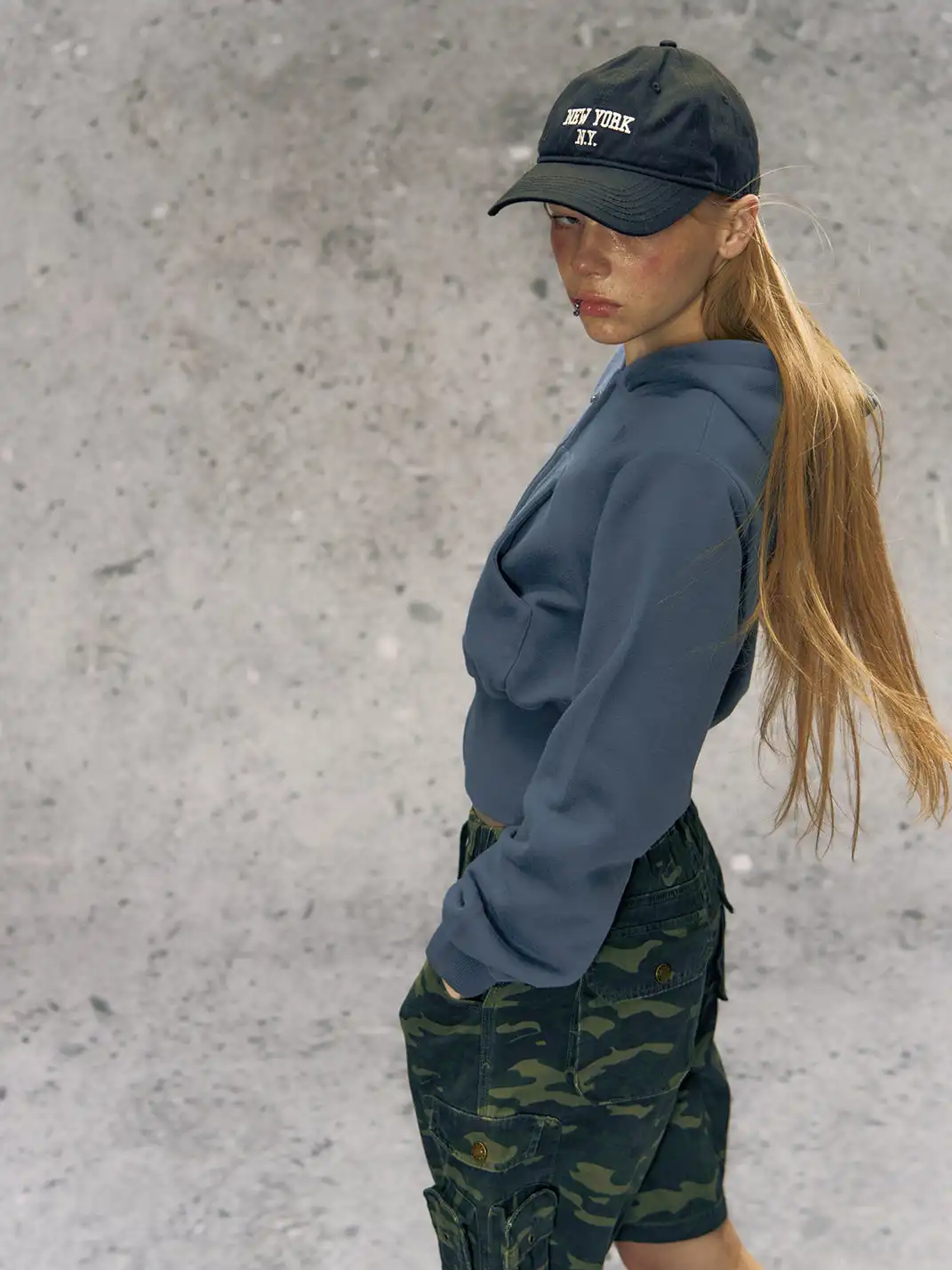 DeleteEX | Zippered Cropped Hoodie
