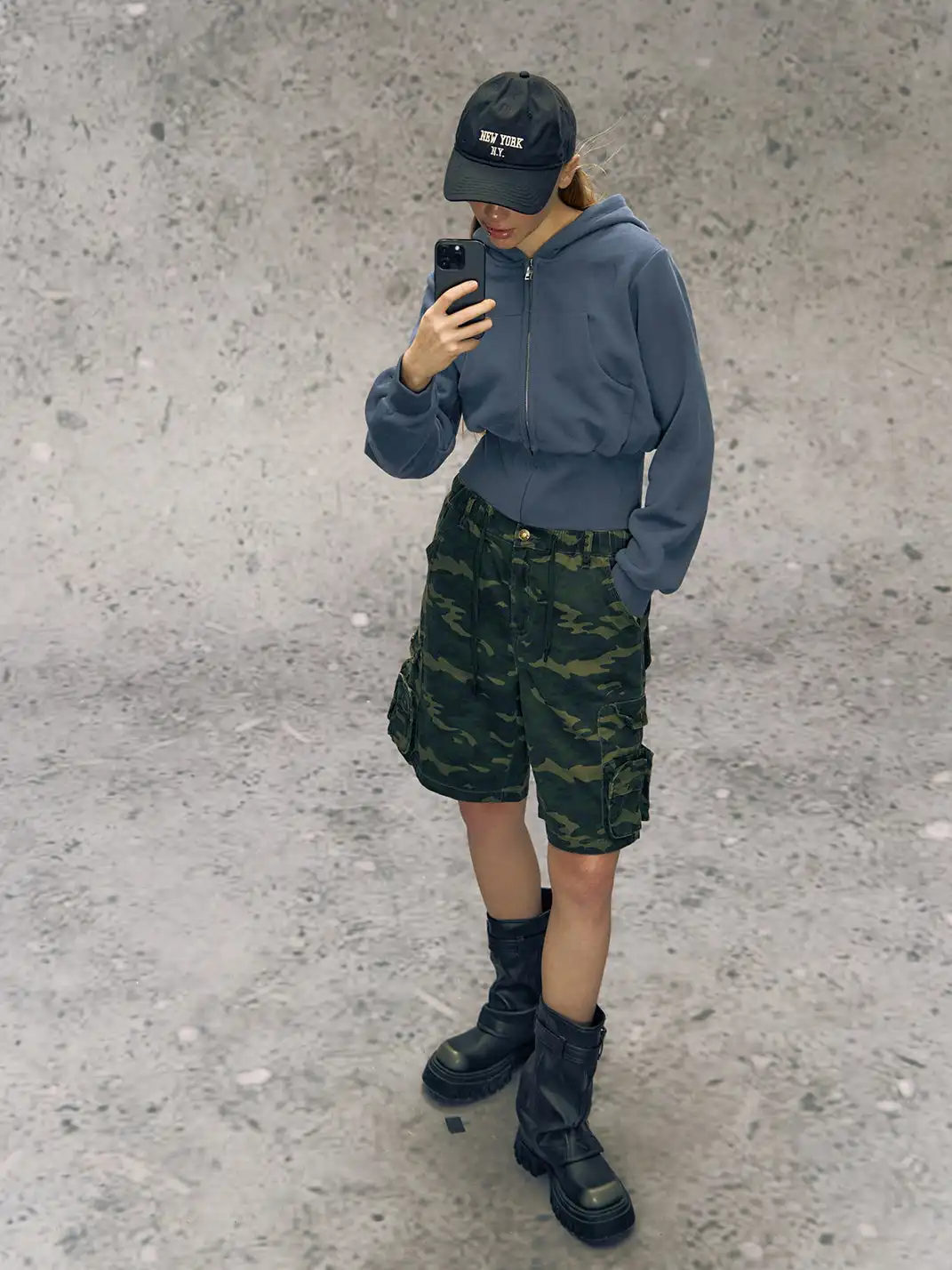 DeleteEX | Zippered Cropped Hoodie