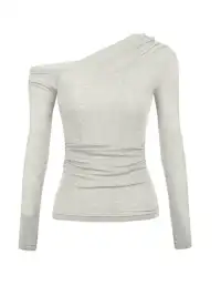DeleteEX | Asymmetrical Off-Shoulder Long-Sleeved Top