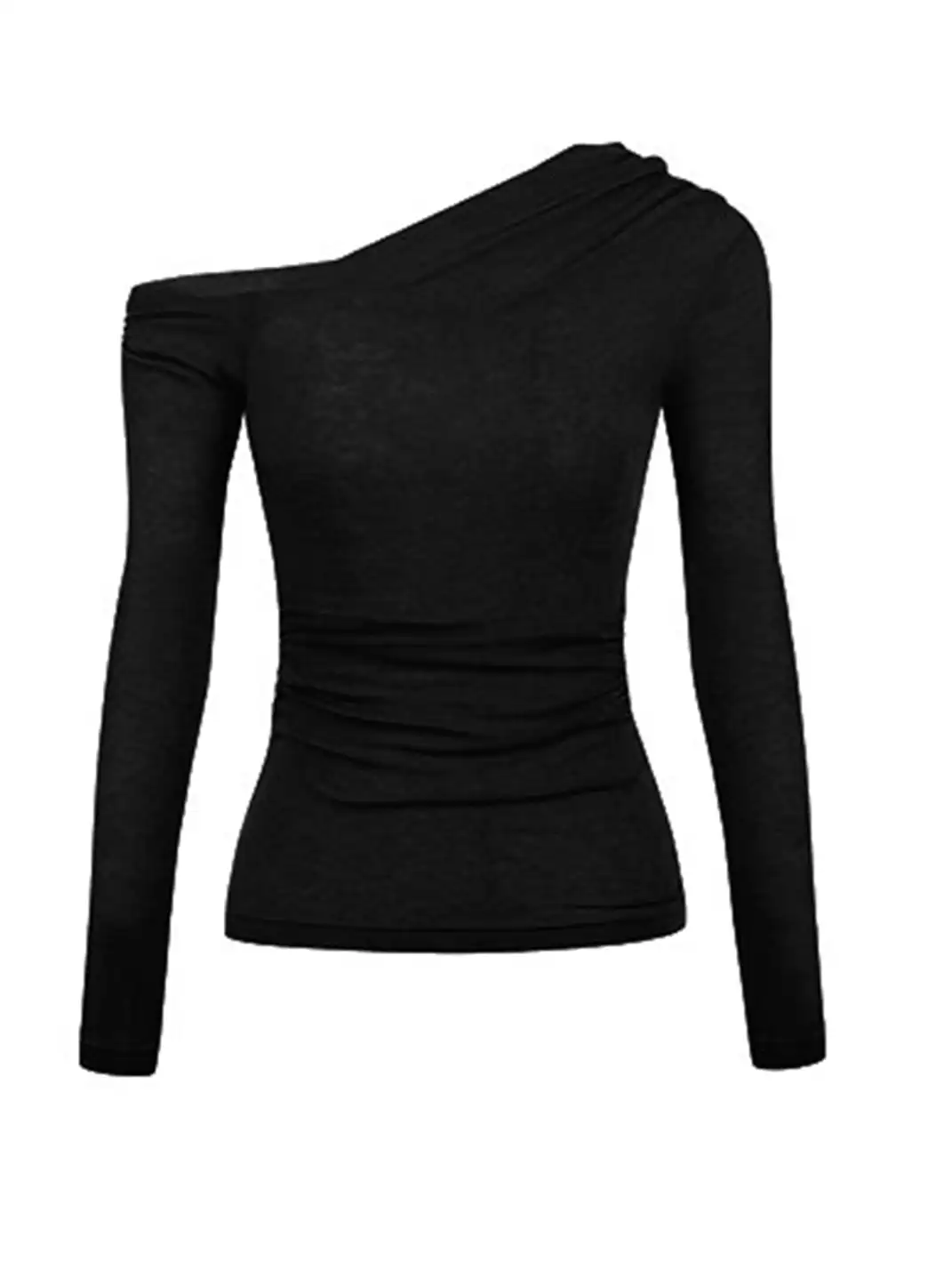 DeleteEX | Asymmetrical Off-Shoulder Long-Sleeved Top