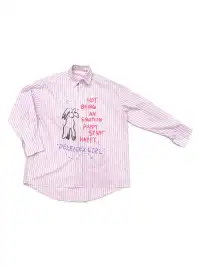 DeleteEX | Graffiti Print Striped Long-Sleeve Shirt