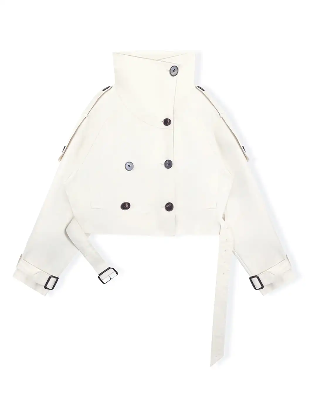 DeleteEX | Stand-up Collar Double-Breasted Short Jacket