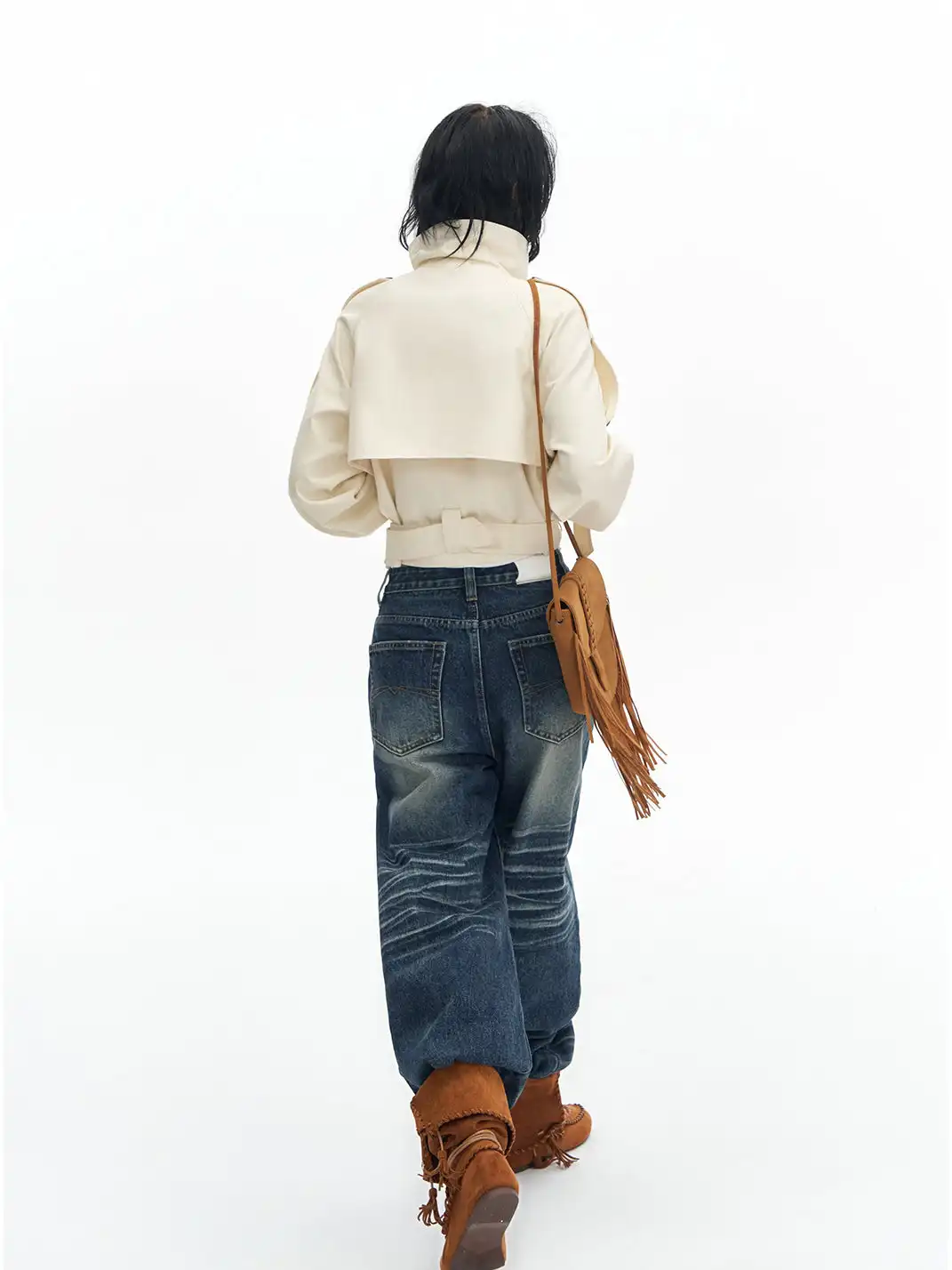 DeleteEX | Stand-up Collar Double-Breasted Short Jacket