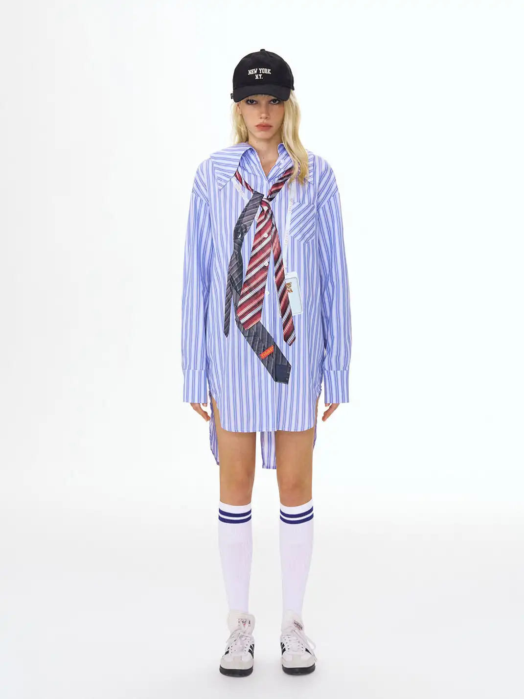DeleteEX | Striped Shirt With Tie Print