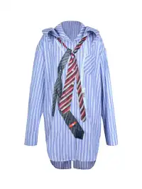 DeleteEX | Striped Shirt With Tie Print