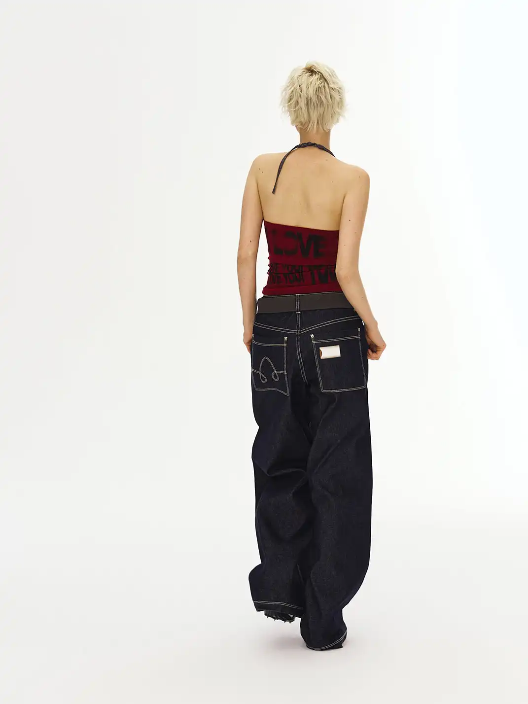 DeleteEX | Cut Silhouette Raw Denim Jeans