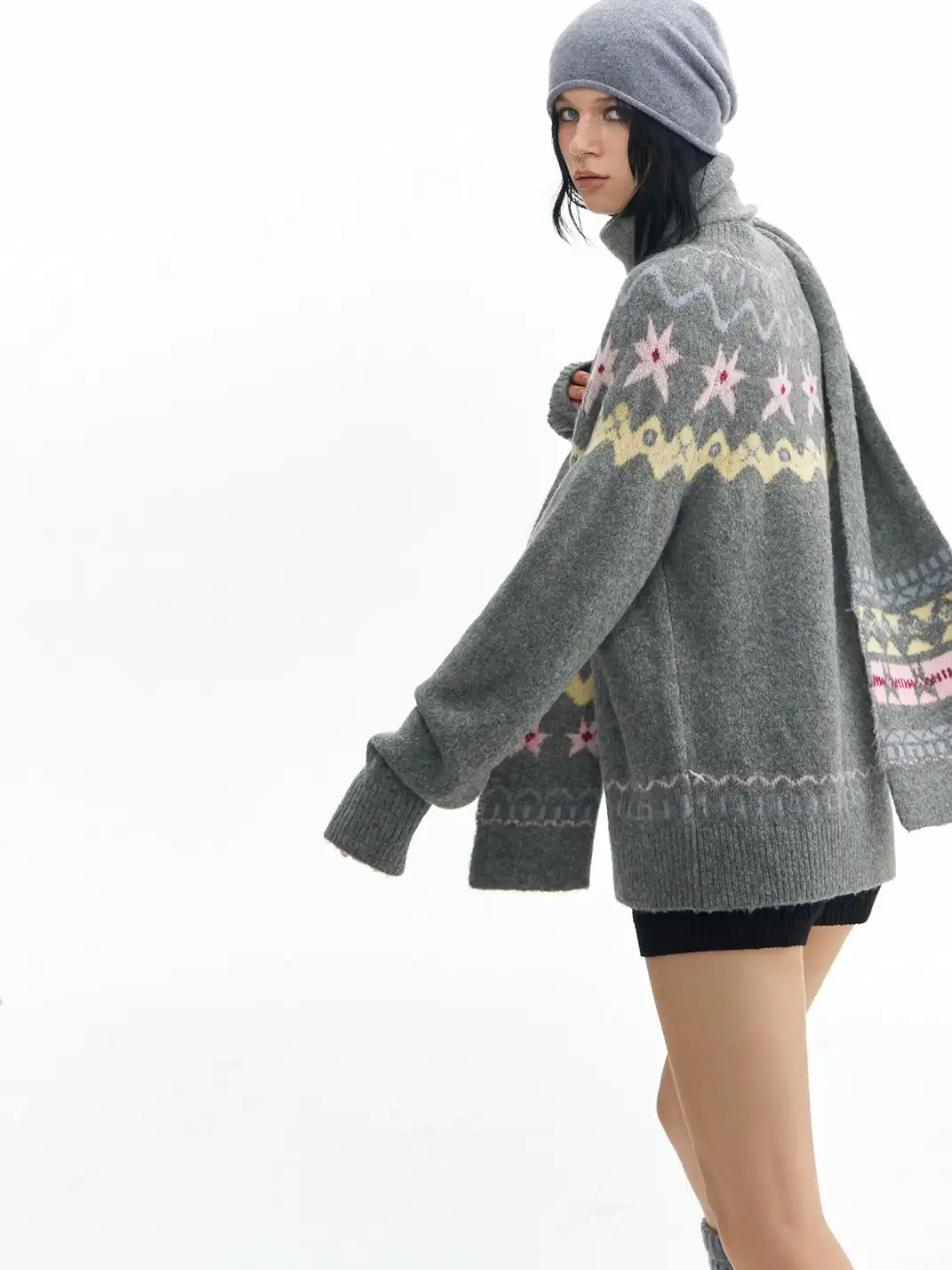 DeleteEX | Fair Isle Wool Crew Neck Pullover Sweater