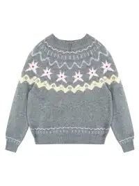 DeleteEX | Fair Isle Wool Crew Neck Pullover Sweater