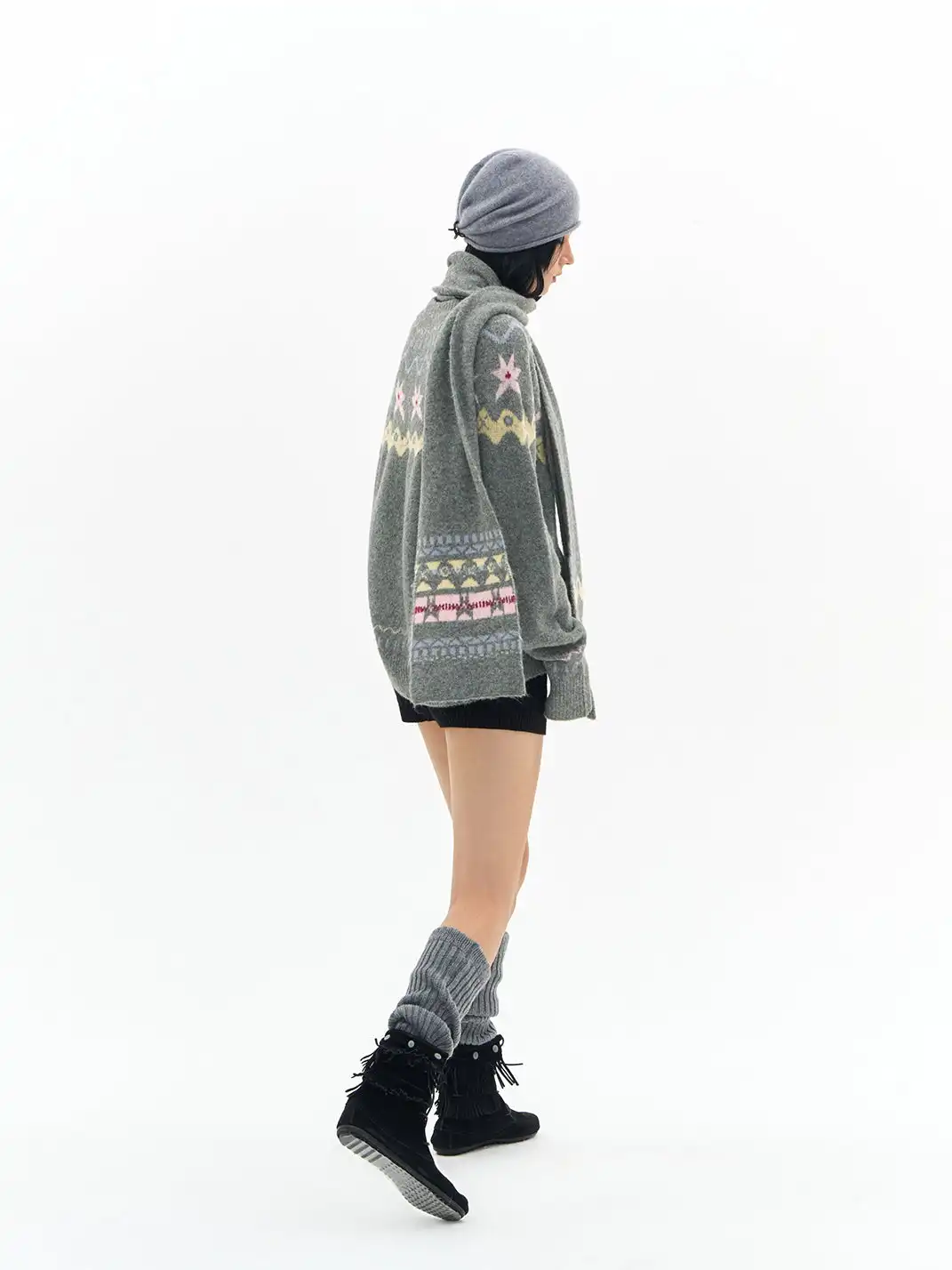 DeleteEX | Fair Isle Wool Crew Neck Pullover Sweater