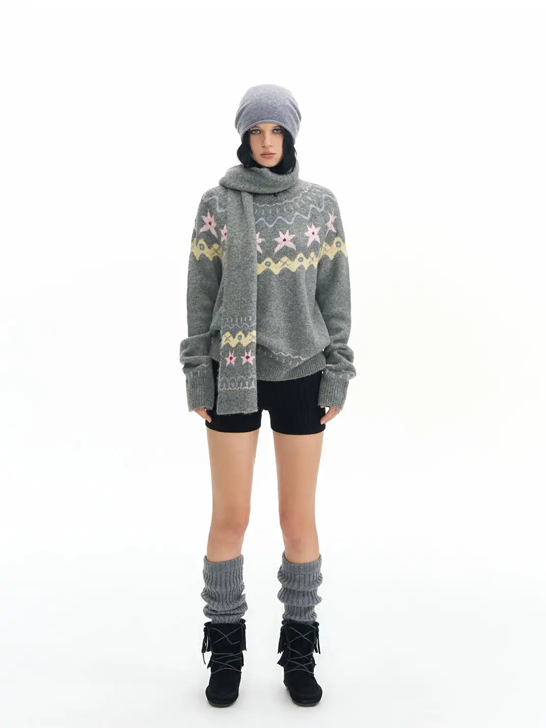 DeleteEX | Fair Isle Wool Crew Neck Pullover Sweater