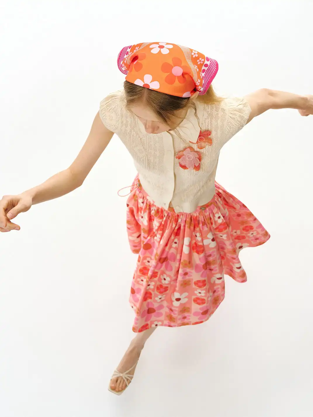 DeleteEX | Plaid Floral Headscarf