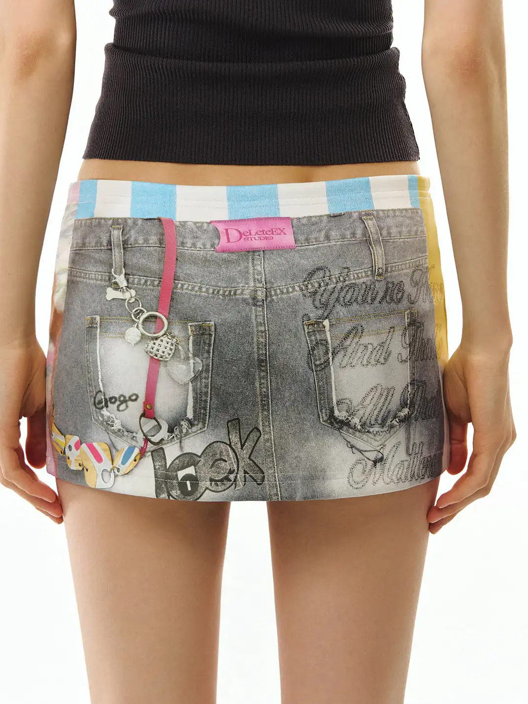 DeleteEX | Dog Print Low-Waisted Mini Skirt