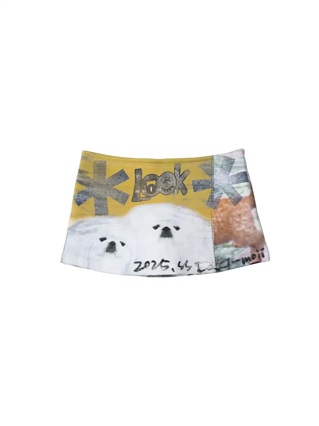DeleteEX | Dog Print Low-Waisted Mini Skirt