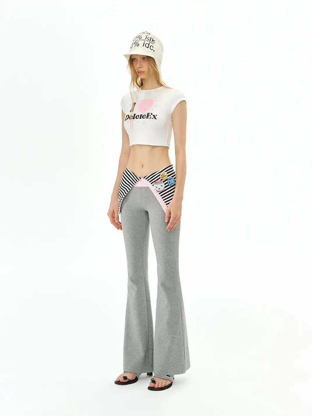 DeleteEX | Striped Fold-Over Knit Casual Pants