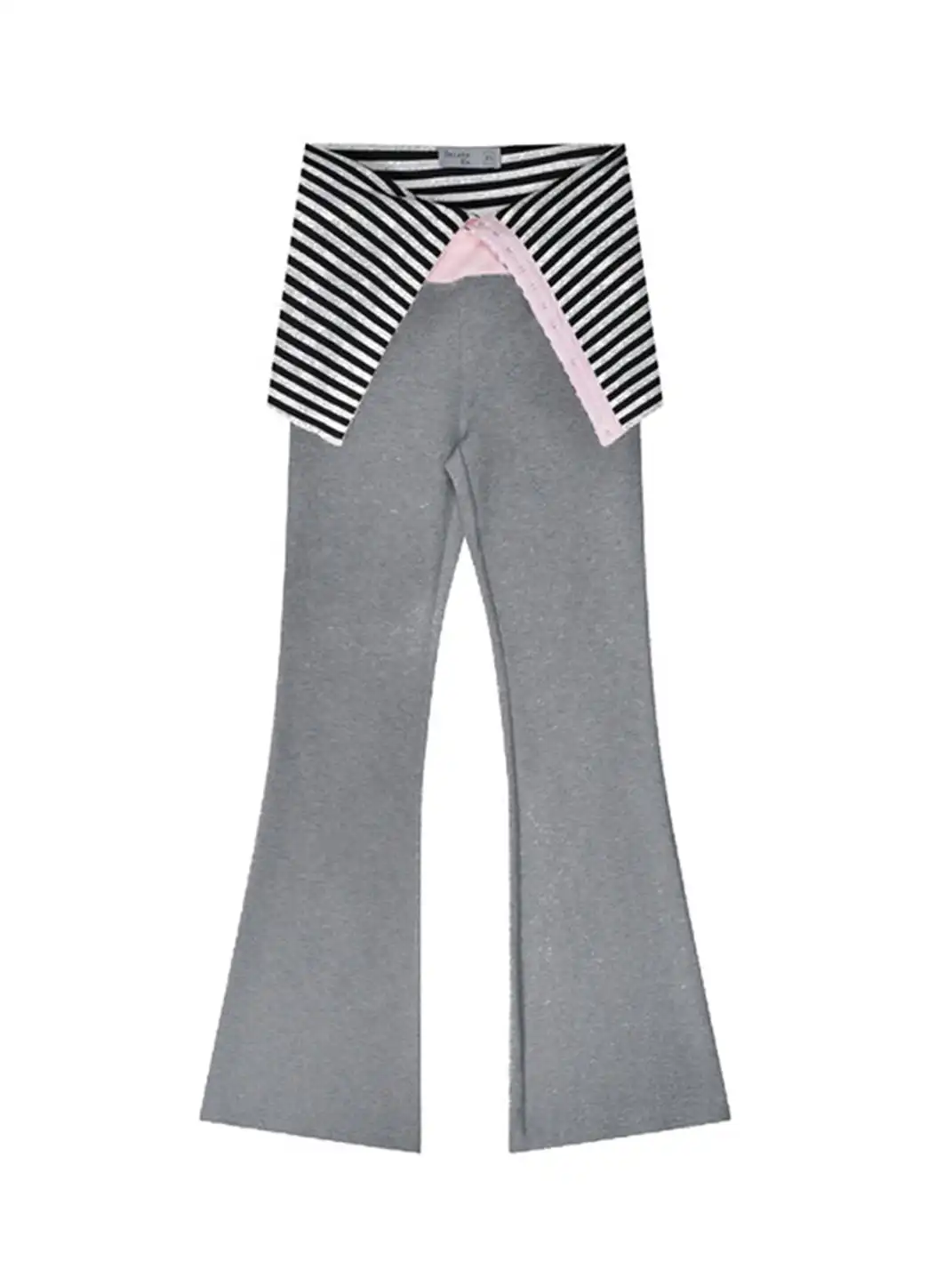DeleteEX | Striped Fold-Over Knit Casual Pants