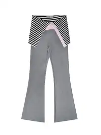 DeleteEX | Striped Fold-Over Knit Casual Pants