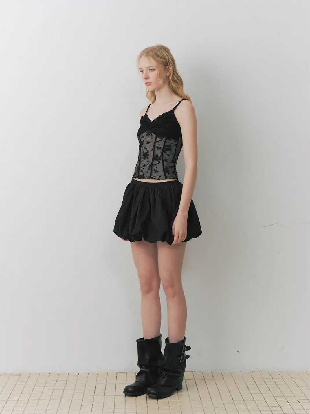 DeleteEX | Lace-Trimmed Shawl Top And Camisole Two-Piece Set