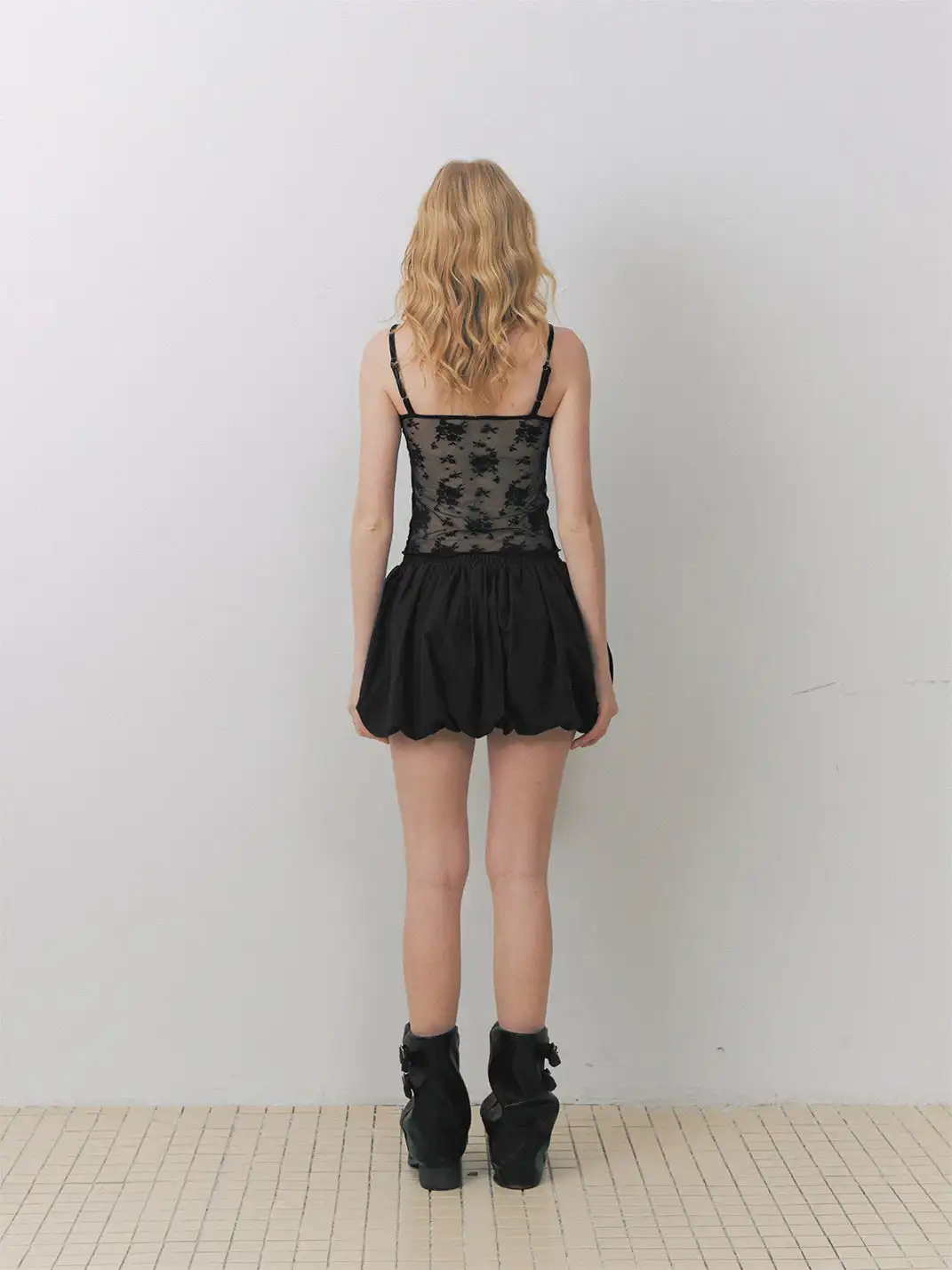 DeleteEX | Lace-Trimmed Shawl Top And Camisole Two-Piece Set