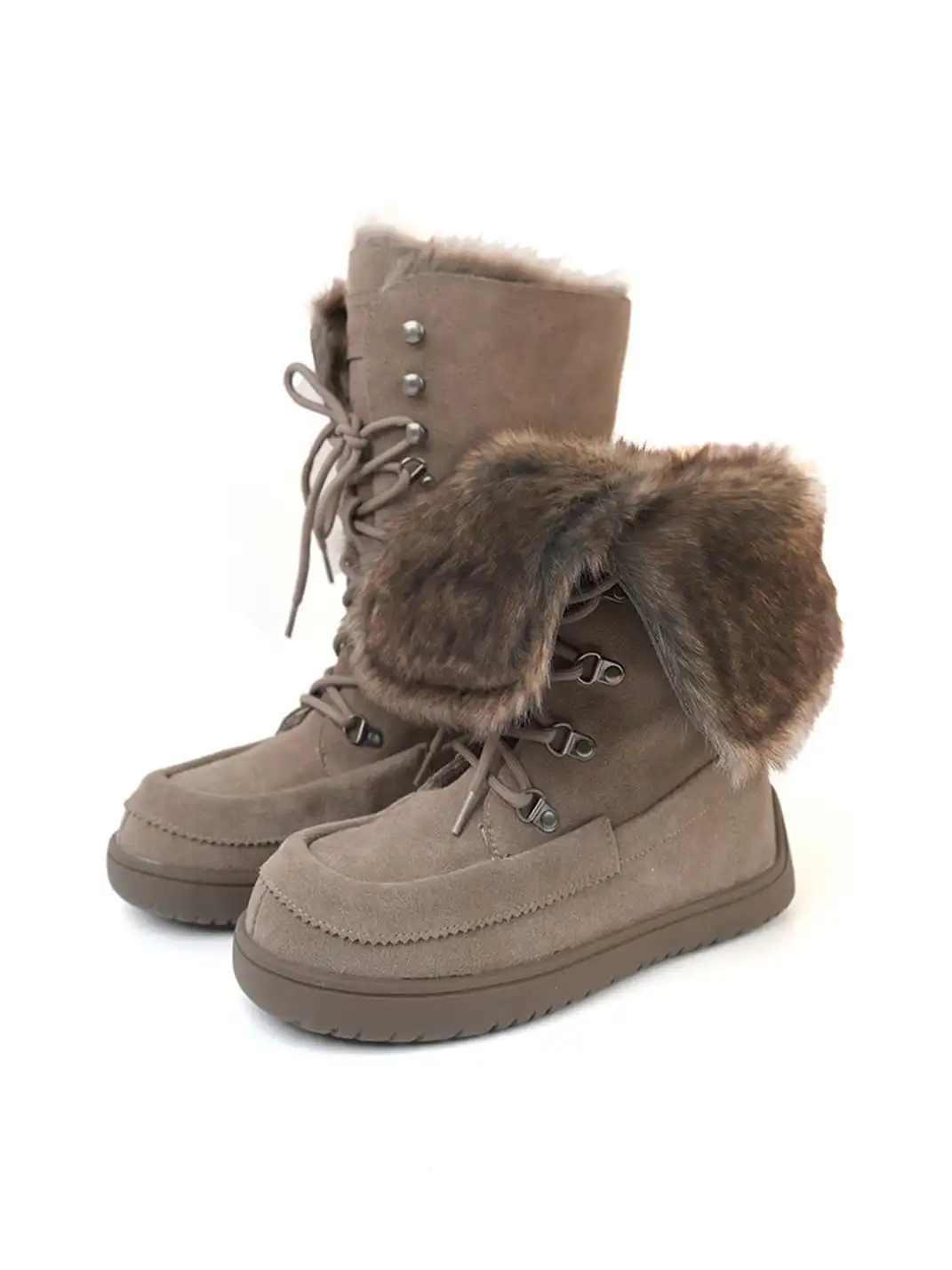Mooreyu Atelier | Genuine Leather Suede Snow Boots